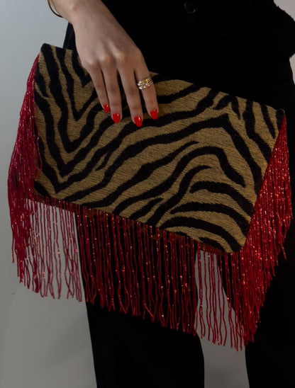 TALA CLUTCH - CHENILLE TIGER