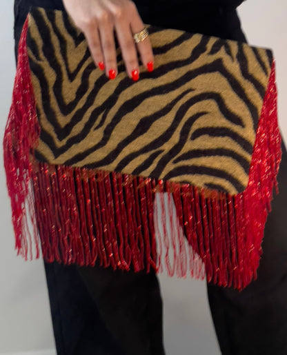 TALA CLUTCH - CHENILLE TIGER